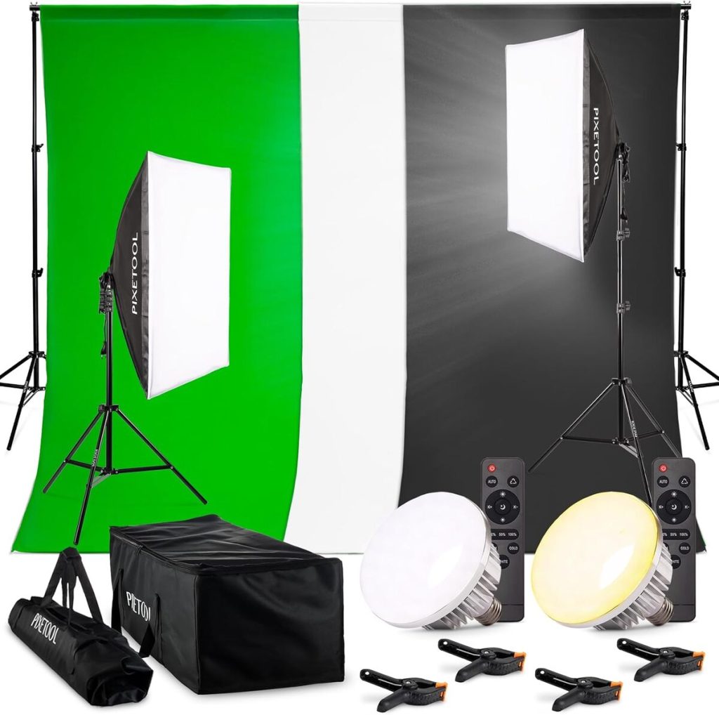 Test du kit photo PIXETOOL : studio, softbox et fond vert pour pros