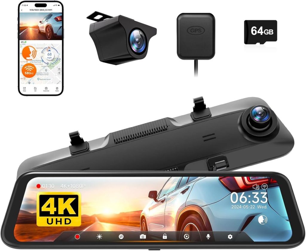 Test de la dashcam Wolfbox G850 : performance 4K et fonctionnalités avancées