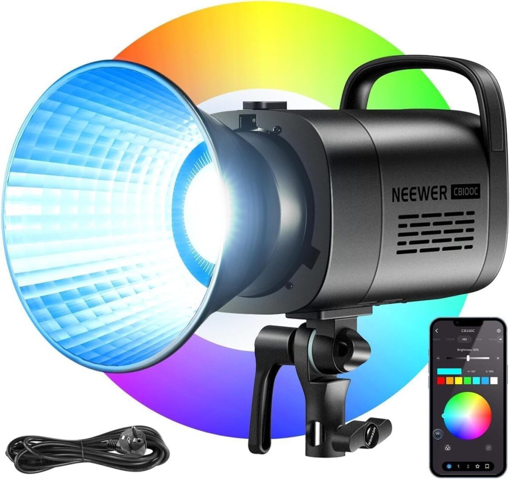 Test : neewer CB100C 130W RGB COB, lumière photo studio