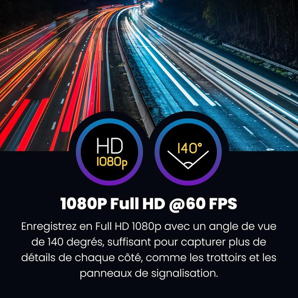 NEXT BASE 322GW - Caméra Dash - Caméra DVR HD 1080p / 30 IPS - Modules d'enregistrement Avant et arrière - Angle de Vision de 140 ° - Wi-FI et Bluetooth - GPS - SOS Emergency