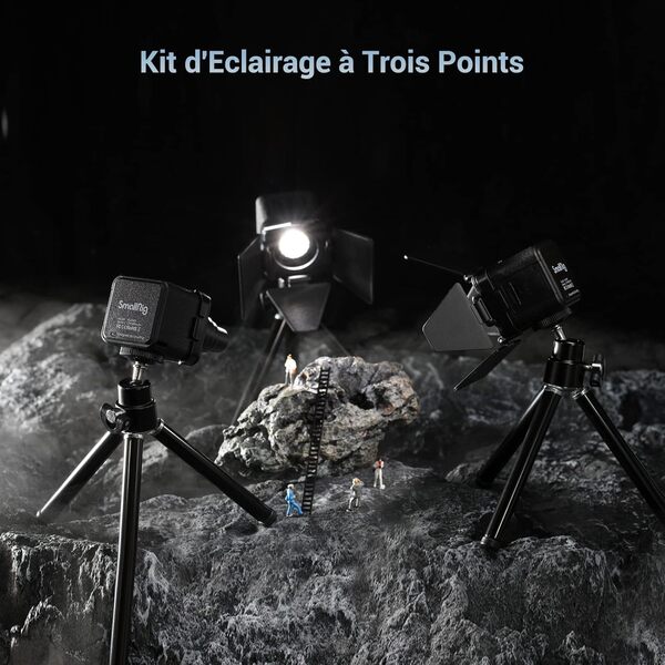 SMALLRIG RM01 Kit d'Éclairage Vidéo LED (3 Pièces), Kit d'Éclairage pour Appareil Photo Portable Étanche Mini Cube pour Smartphone, Appareil Photo d'Action et Reflex Numérique - 3469