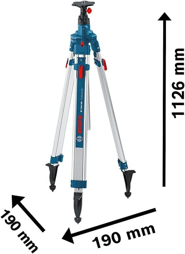 Bosch Professional Trépied pour lasers et niveaux BT 300 HD (hauteur : 122–295 cm, filetage : 5/8