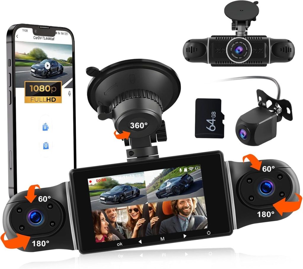 Test CAMECHO Dashcam 4x1080P : performance et sécurité 24H