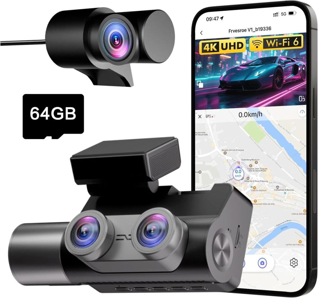 Test de la dashcam Frvesroe V1 : sécurité 4K UHD et vision nocturne en 3 canaux