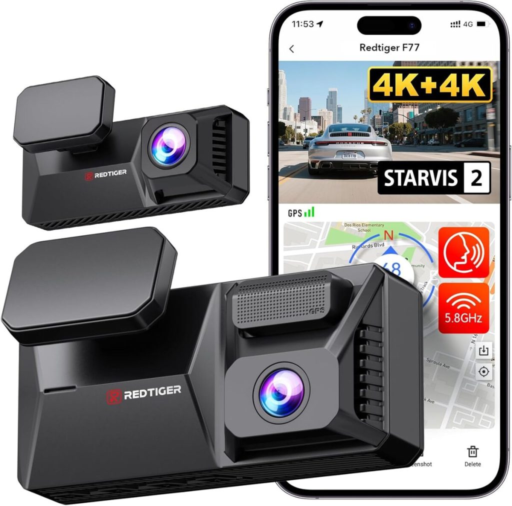Test de la dashcam REDTIGER F77 : performance 4K et double capteur