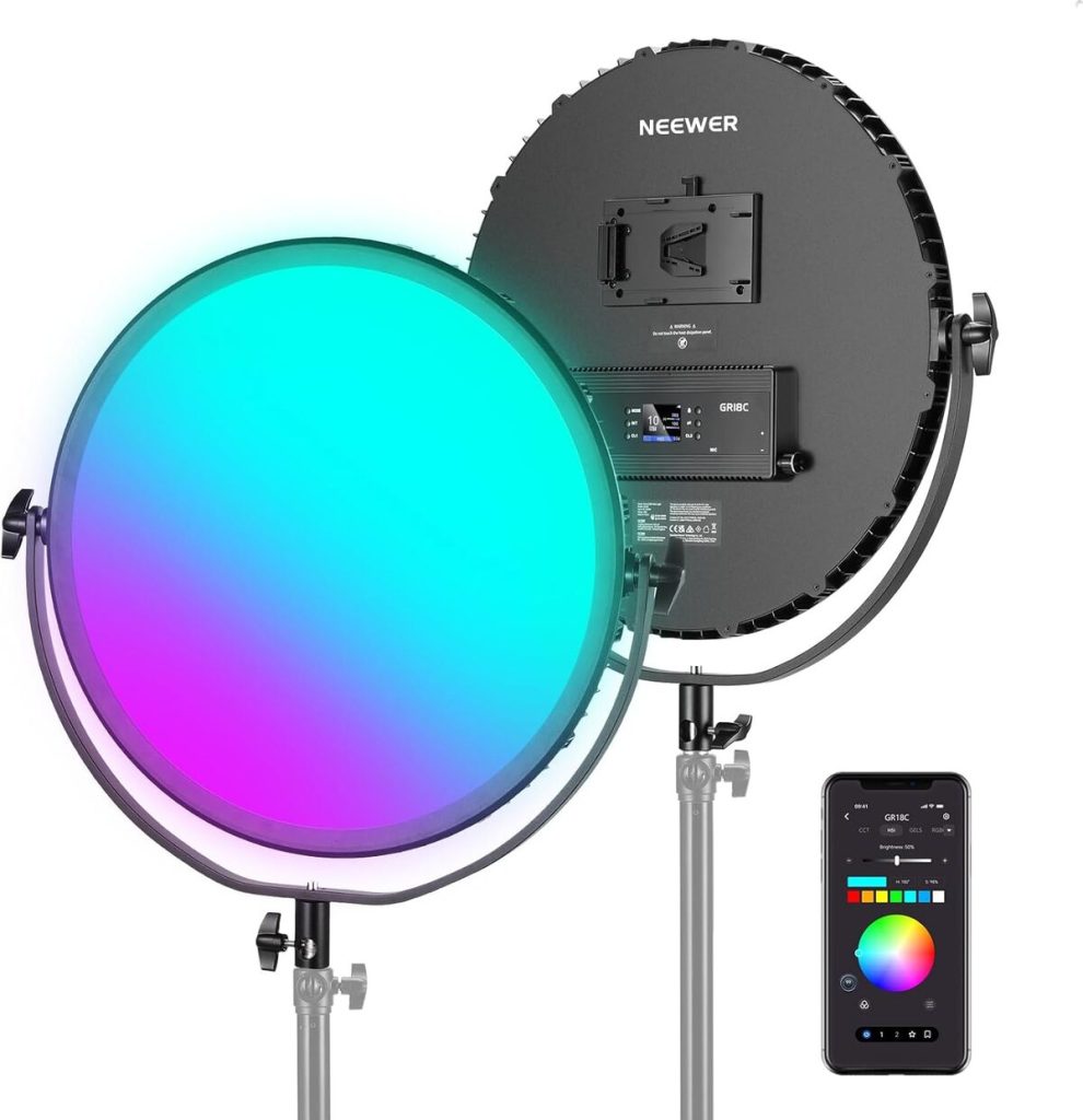 Test de la lampe vidéo NEEWER GR18C : éclairage RGB performant pour studio