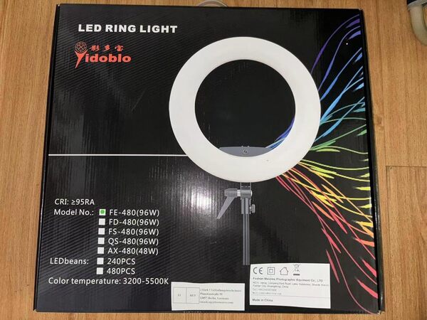 Kit de Lampe Anneau vidéo LED 18 Pouces dimmable,avec 3 Supports Coldshoe,Support de téléphone,Miroir,Support de trépied,éclairage pour Tournage vidéo en Studio,Selfie Youtube,Maquillage,beauté