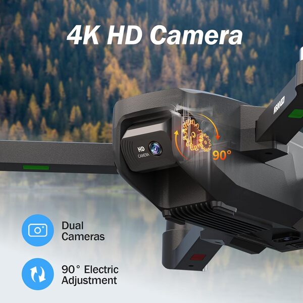 Drone GPS avec EIS 4K Camera Adultes Debutants,Écran HD 4.5