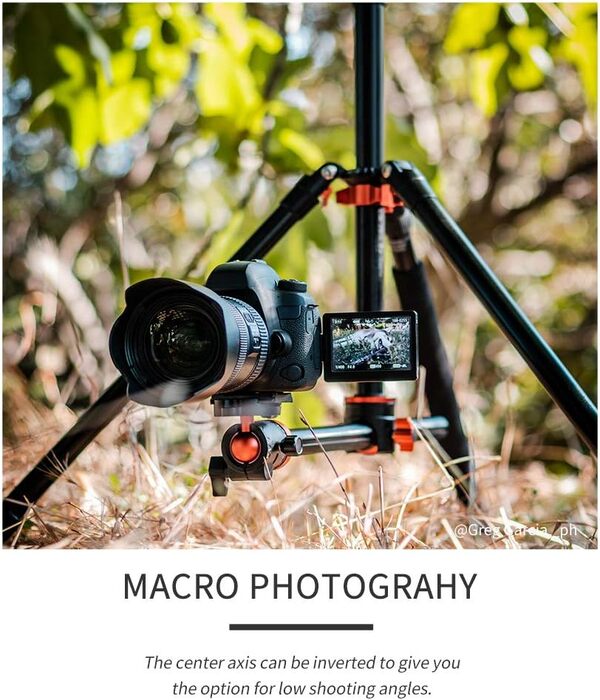 K&F Concept Trepied Appareil Photo,240CM Trépied Reflex Monopode,Pied Caméra Vidéo avec Colonne Centrale,Trepied Professionnel Horizontal avec 360°Tête Ball Plaque de Dégagement pour DSLR Charge 10KG