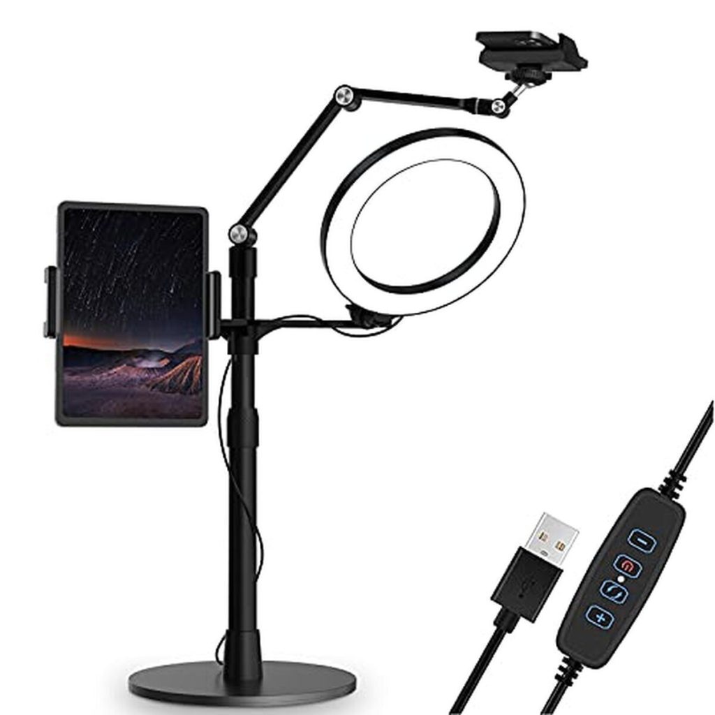 Test du SupeDesk Selfie Ring Light 8" : support polyvalent pour téléphone et tablette
