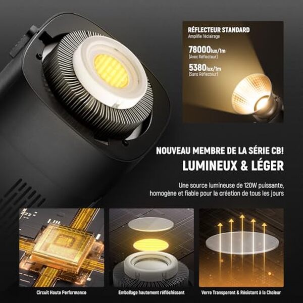Découvrez le Neewer CB120B, un éclairage photo puissant de 120W avec contrôle à distance. Idéal pour les photographes cherchant flexibilité et performance.