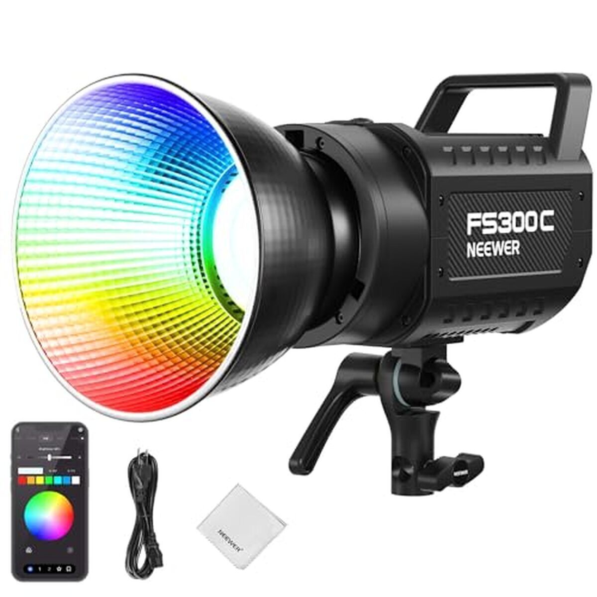 Test de la lampe vidéo Neewer RGB FS300C : puissance et polyvalence pour studio photo