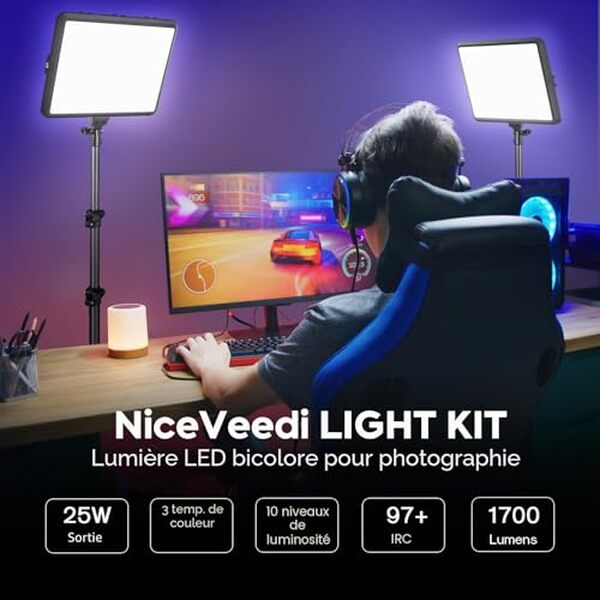 Découvrez notre test détaillé du kit d'éclairage photo niceVeedi 25 W. Performances, qualité de lumière et polyvalence : tout ce qu'il faut savoir avant d'acheter.