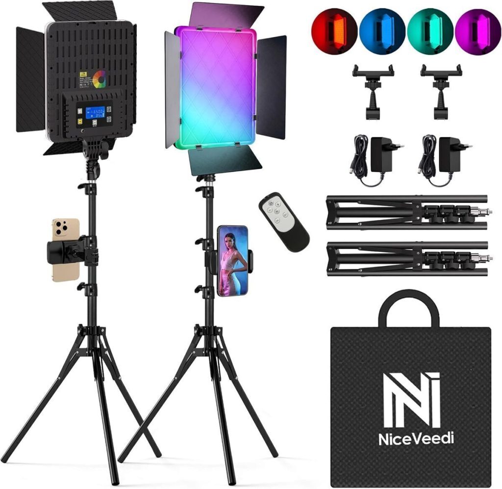 Test des lampes vidéo LED Niceveedi 2x40W RGB pour streaming et création