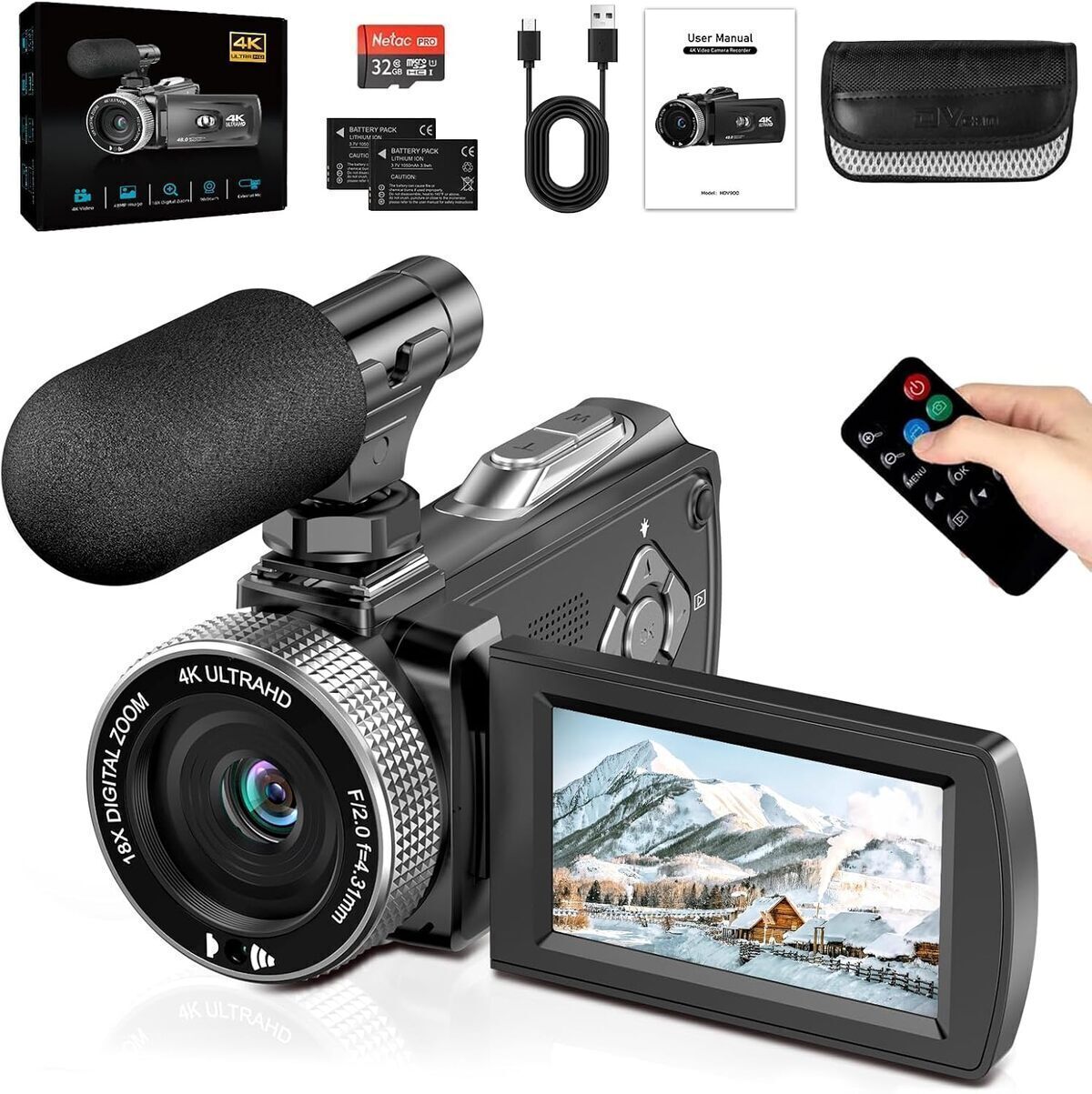 Test du caméscope 4K 48 MP : zoom numérique et écran rotatif